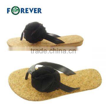 Latest flower PU ladies shoes