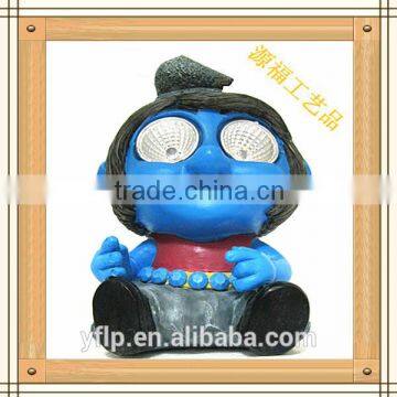 Resin A Little Robot Boy Led Light Ornament Craft for Home & Garden Decoration