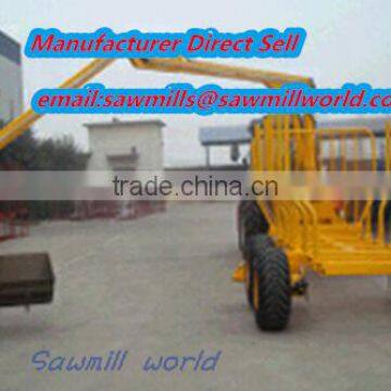 Hot sale farm grapple ATV log loading trailer with crane