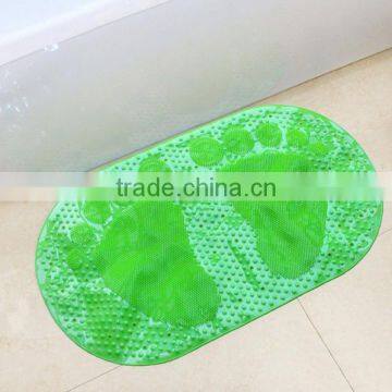 High quality green foot shaped rubber bath mat