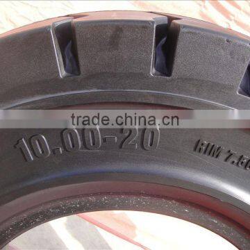 Heavy Duty Solid Tire 10.00-20 for VOLVO Wheel Loaders L20B L25B L35B L30 photo-5