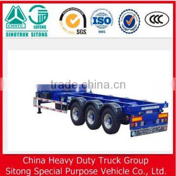 China New 3 axle 40 ft container used skeleton semi trailer for sale