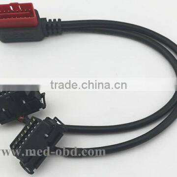 OBD2 Splitter Y Cable, Right-angle J1962M to 2 J1962F, Y Cable, 1ft photo-2