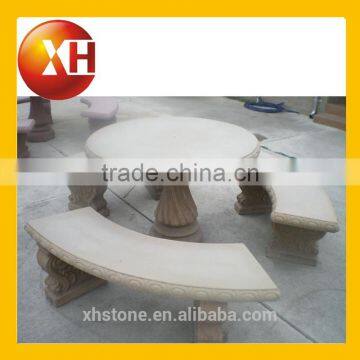 Garden artificial marble dining table for park furniture