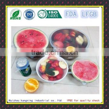 Food grade durable universal silicone lid,flexible silicone lid,silicone stretch lids