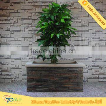 Strong Fiberglass Whitout Bottom Square Artificial Stone Planter