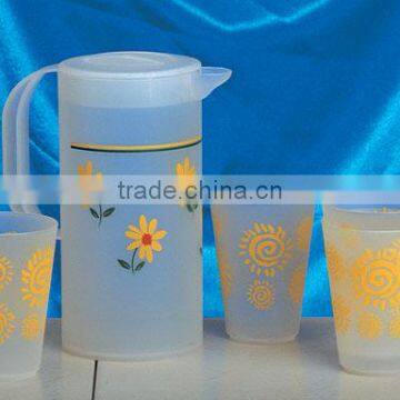 Round Water Pitcher w/cups