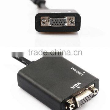 High Quality Hot Sale HD MI To VGA Converter With Audio Convex Head VGA Audio Converter Adapter Cable