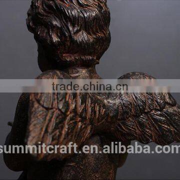 Resin Rust Color Vintage Writing Small Angel Figurines photo-6