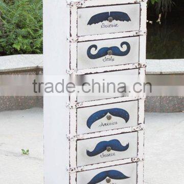 2015 New Design Antique White Wooden Cabinet Goatee for Home Decoration