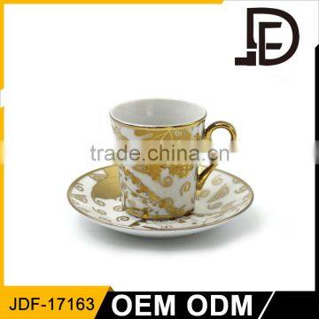 Professional Direct Custom Design Coffee Cup and Saucer / Luxious Golden Rim Tea Cup And Saucer photo-3