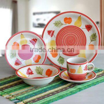 30pcs ceramic dinnerware set with hand painting,30pcs ceramic dinner set,30pcs stonerware handpainting dinnerware set