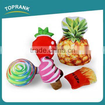 Toprank Customize Special Toy Food Fruit Printed Kids Bedding Decorative Cushion 3D Photo Digital Printed Cushion