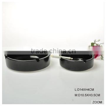 black glass ashtray