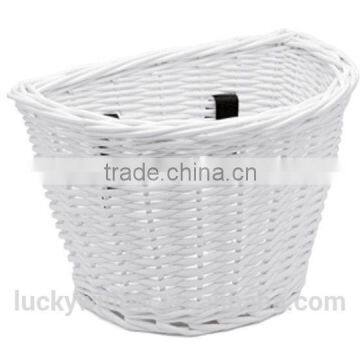 White wicker vintage bicycle baskets