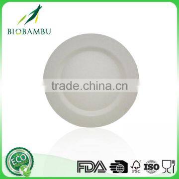 Ecological Food grade OEM available Bamboo Fiber Melamine Round Dinner Plate