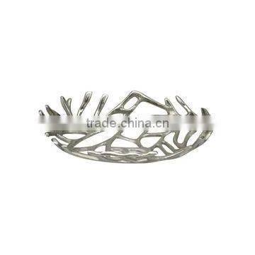 nickle plated designer metal bowl