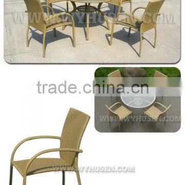Aluminum Frame Rattan Coffee Set With Round Table photo-2