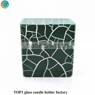 Green Mercury Glass Pillar Christmas Candle Holder photo-3