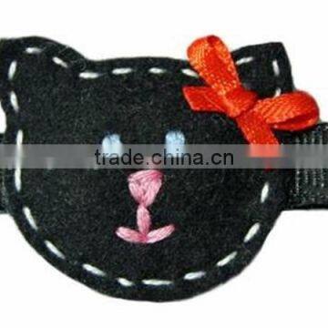 2017 Halloween Black Cat Felt Clip Pin made in China