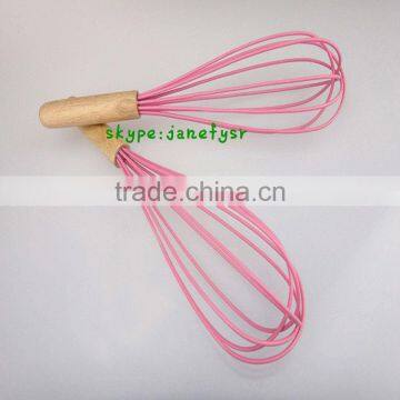 Mini silicone whisk with wooden handle