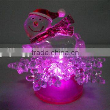 Flashing LED Color Changing Small Acrylic Snowman photo-6