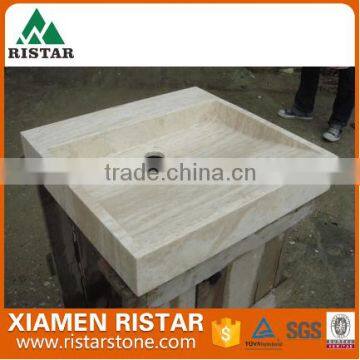 Wholesale square white marble stone bathroom basins and stone sinks RST-SB022