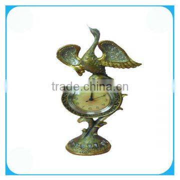 Decorative swan clock resin sculpture