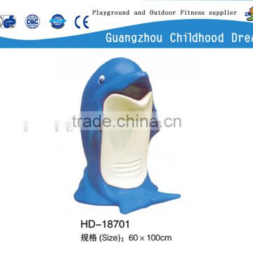 (HD-18701)Dolphin fiberglass waste bin