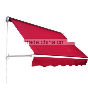 6Feet x 2Feet Patio Manual Retractable Red Sun Shade Awning