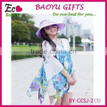 New Fashion Floral Print Silk Chiffon Towel Wholesale,Thin Chiffon Scarf Beach Towels ,summer Trendy Chiffon photo-3