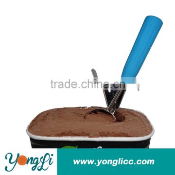 Rubberized Handle for Comfort Grip Ice Cream Scoop Stainless Steel Squeeze Ice Cream Disher