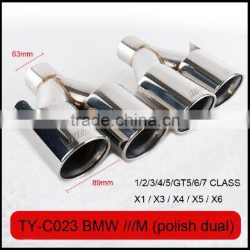 auto tuning stainless exhaust tips laser M polish for bmw