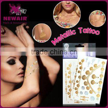 Newair Gold Tattoo Flash Tatto Metallic Tattoo Temporary