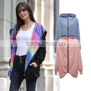 Fashion Outwear Print Multi color Women Jersey Jacket for wholesale