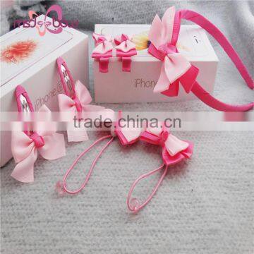 Cheap Baby Girls Headwear Set Grosgrain Ribbon Bow Hair Accessories for Kids photo-5