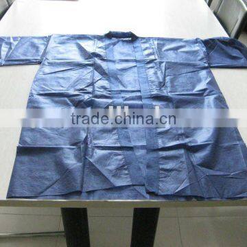 deep blue nonwoven patient robe