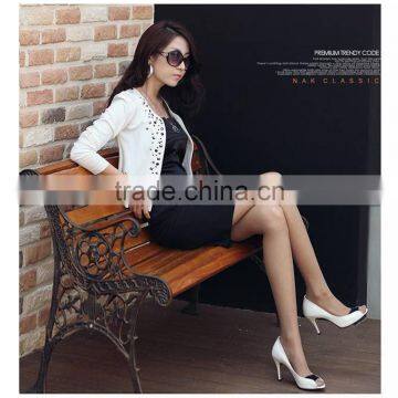 Jacket Black&white Long Sleeve Ladies Office Wear
