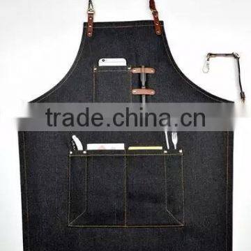 High Quality Personalized Logo Custom Baker Cotton Denim Apron With Nylon Strap photo-2