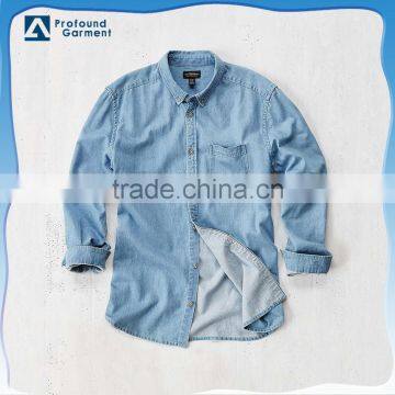 Bulk indion 100% cotton denim casual fancy men easy jeans shirt