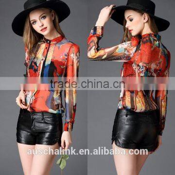 Autumn New Style Popular Women 100% Real Silk Shirt photo-6