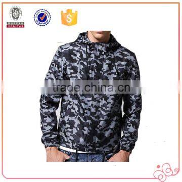 Popular High Quality Sport Men Jacket Camo Coat Causal Hooded Outdoor Thin Windbreaker Zipper Outwear