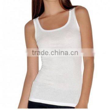 100% Polyester Cheap Plain White Tank Top for Women