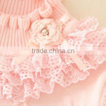 Baby Girls Sweater/kids Sweater/lace Cotton Sweater 3 Color photo-2