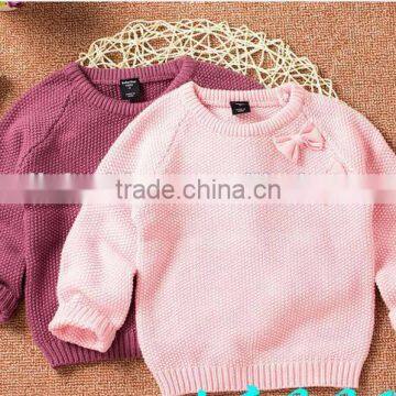 fashion crew neck long sleeve baby girls sweater