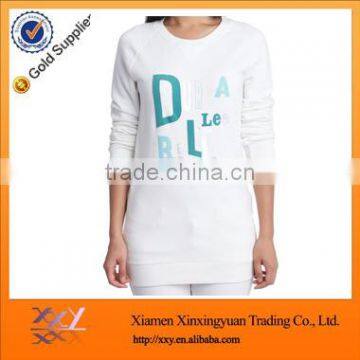 Leisure sports Women Big Size Long Sleeves Tshirts in White