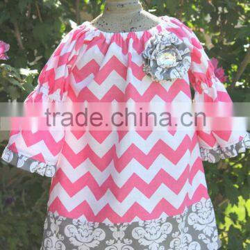 Fancy Christmas Chevron Material Baby Girls Frocks Christmas Dress For Gilrs' Dresses photo-3