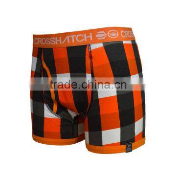 OEM Check Print Man's Underwear Boxer Briefs High Quality Cotton photo-2
