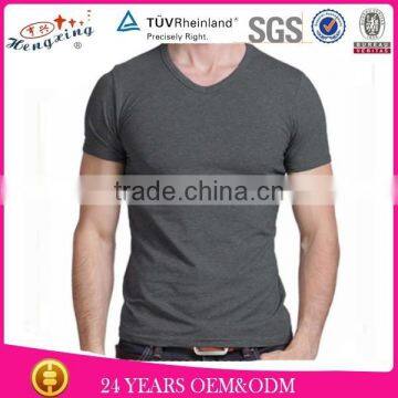 Hot sale for handsome man grey v neck t shirt