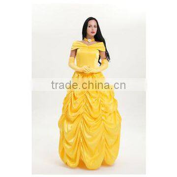 2017 Adult Belle Princess Cosplay Costume Beauty and The Beast Halloween costume Party dress